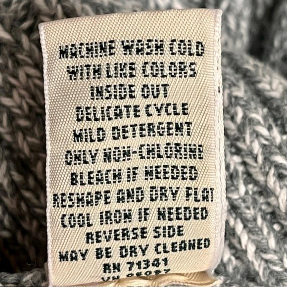 L.L. Bean Cable Knit 100% Cotton Crewneck Sweater - Heathered Gray - L - Picture 10 of 10